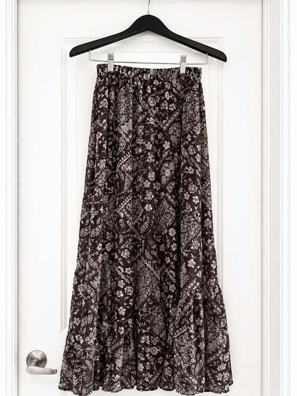 Ardene Brown Boho Floral Maxi Skirt